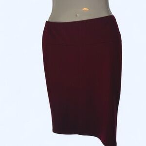 Elegant Burgundy Women's Pencil Skirt with Slit L